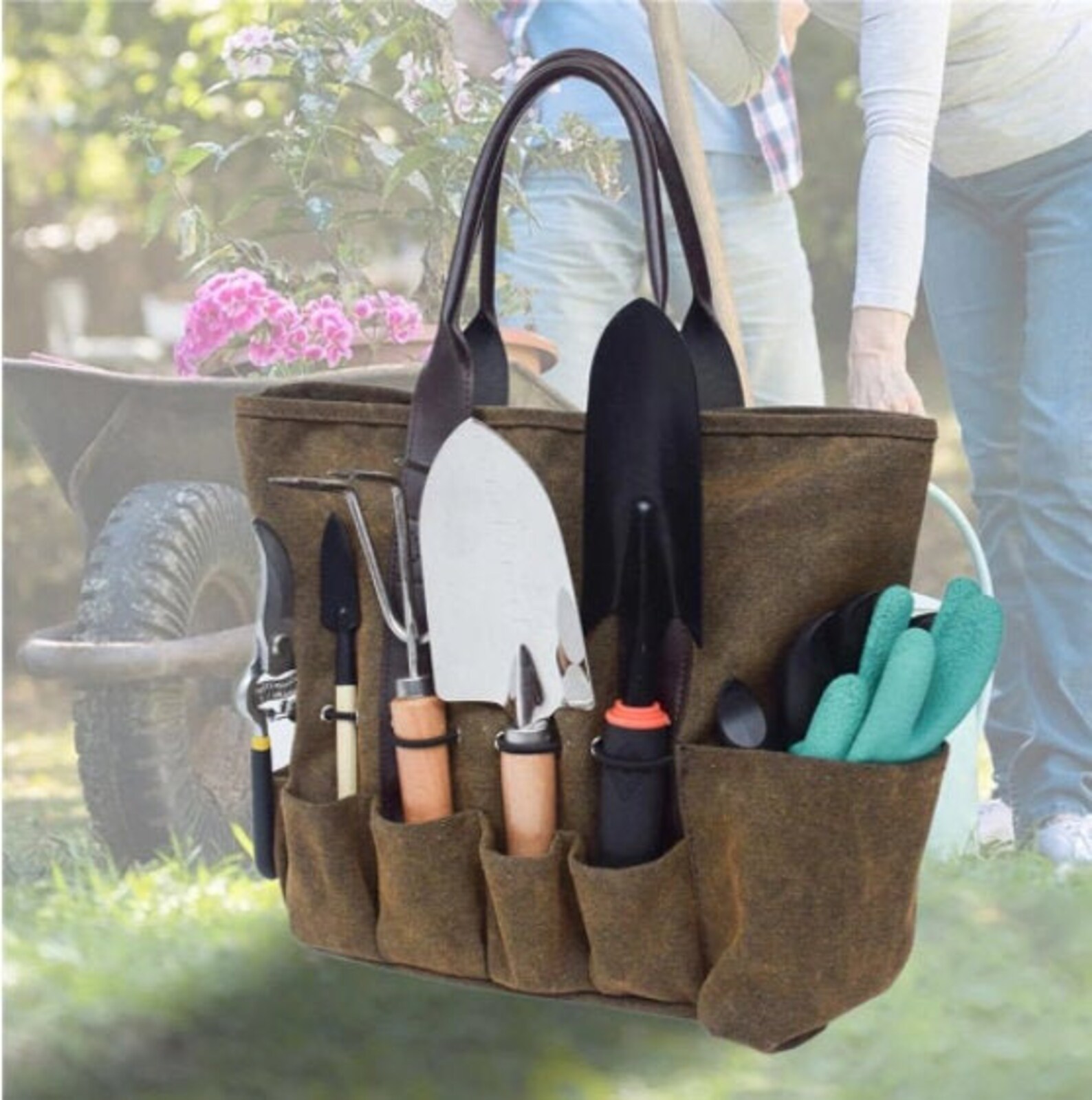 Tool Storage Bag Garden Tool Tote Canvas Organizer Portable Etsy