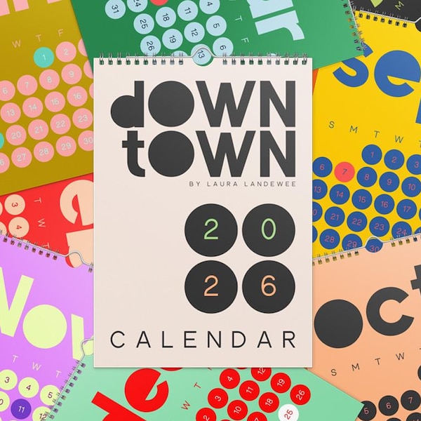 2026 Wall Calendar: Contemporary Pop Art - Downtown Design