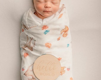 Oh Deer Muslin Swaddle Twin Pack Extra Large Swaddle Blanket Woodland Theme Organic Cotton Hand Painted Muslin 120x120 Muslin Etsy