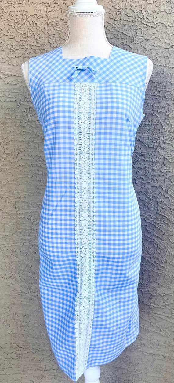 Handmade Blue Gingham Summer Dress, 1950’s Dress, 
