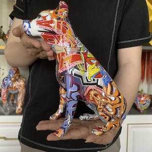 ☆新品☆ 1点物 犬の置物 グラフィティアート ストリートアート