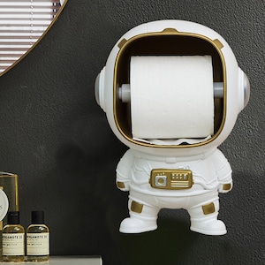 Porta carta igienica astronauta, decorazione per il bagno, porta fazzoletti spaziali, regalo di Halloween a parete