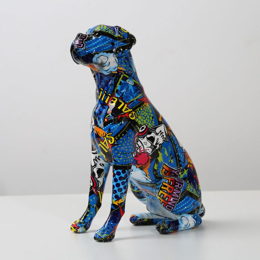 Graffiti Boxer Dog Statue Street Art Boxer Dog Gift for Home Etsy