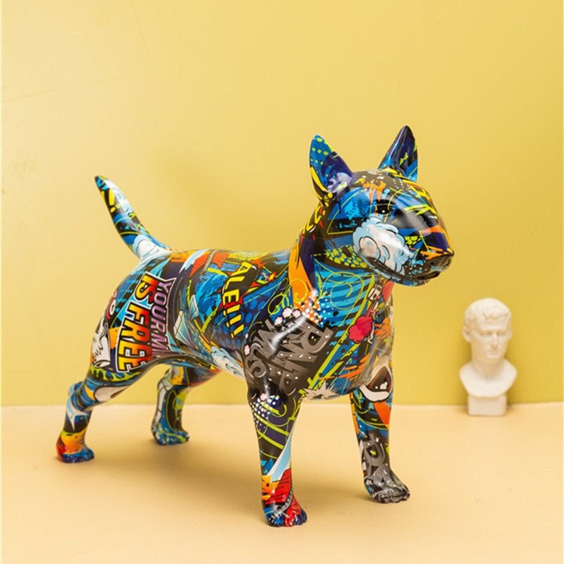グラフィティブルテリア像：ストリートアート犬の装飾 - Etsy 日本