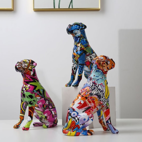 Graffiti Boxer Dog Statue Street Art Boxer Dog Gift for Home Etsy