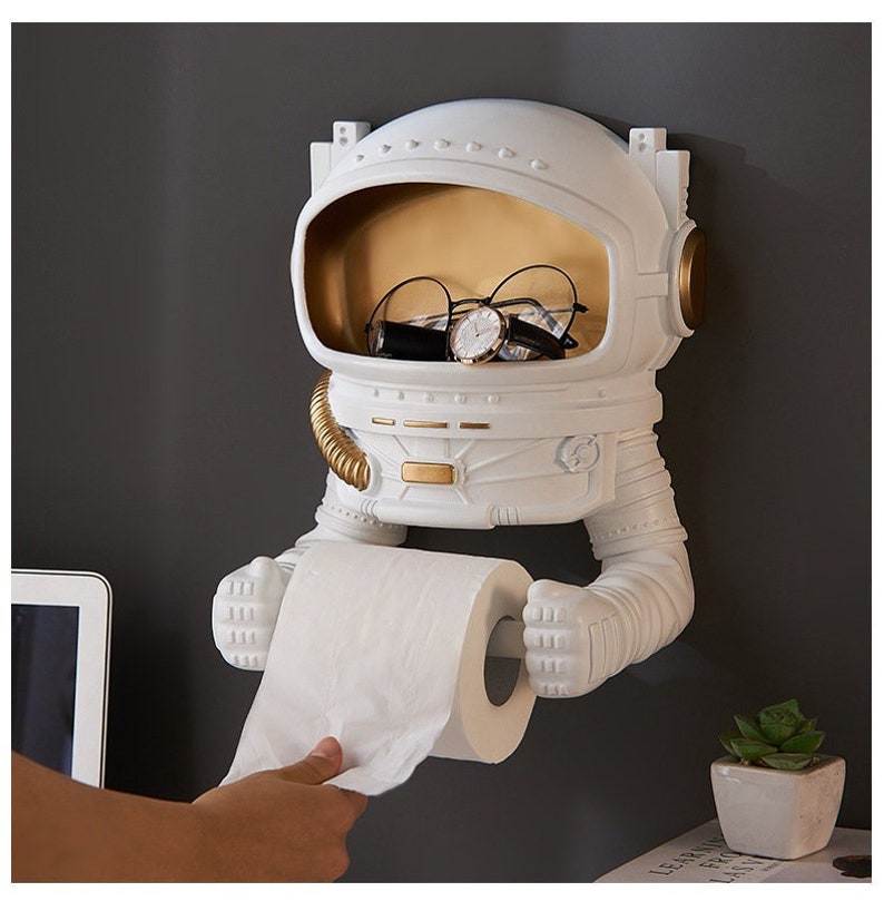 Astronaut Toilet Paper Holder Tissue Bathroom Decor Space Tissue Holder Wall-Mounted Halloween Gift. Toilettenpapier Halterung