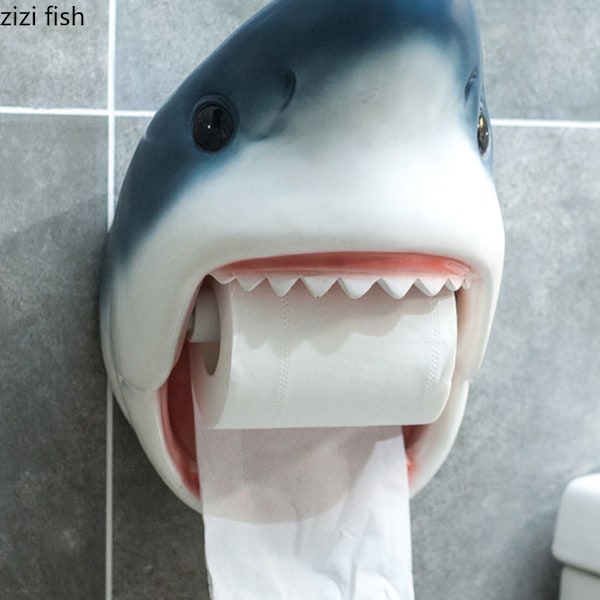 Toilet Paper Holder Animals Toilet Paper Tissue Box Bathroom Decor Shark Toilet Paper Pet Toilettenpapier Halterung
