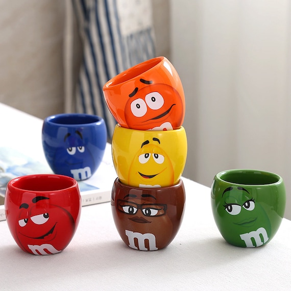 7-pcs M&ms Cups Set Mini Cute Cartoon Ceramics Coffee Mugs Thermal  Breakfast Water Bottle Christmas Birthday Gift 