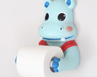 Blue Hippo Toilet Paper Holder Animals Toilet Paper Tissue Box Bathroom Decor The Hippo Family Cartoon Kids