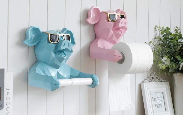 Katzen Toilettenpapierhalter Aus Harz - Wandmontiert Mit Süßem Katzen-Design