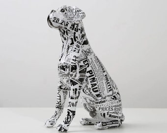 Graffiti Boxer Dog Statue: Street Art Home Decor