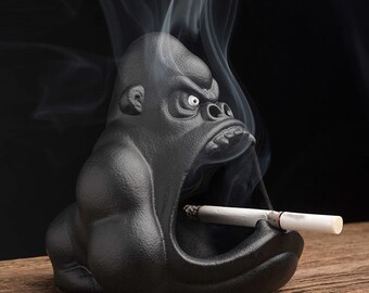 Ceramic Gorilla Ashtray: Home & Office Decor