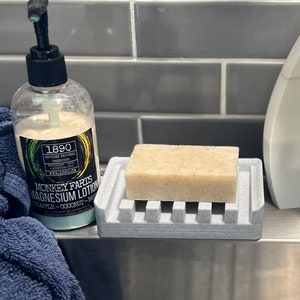 Porte-éponge porte-savon : aspect marbre béton