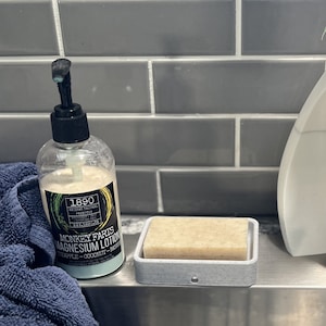 3D Printed Soap Dish Sponge Holder: Concrete Marble Look