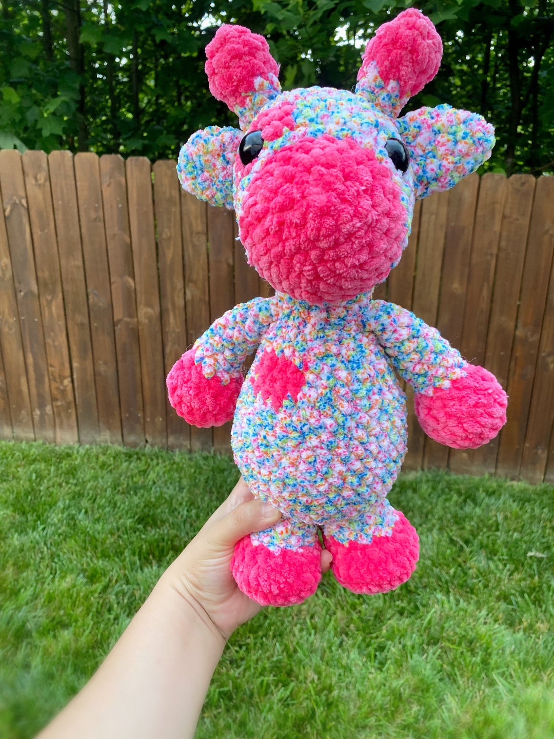 Giraffe Plushie Crochet Giraffe Crochet Rainbow Giraffe Etsy