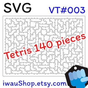 Máquina de corte a laser de quebra-cabeça Arquivo SVG, design de Tetris, modelos de quebra-cabeça