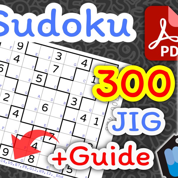 EASY [EE007] Jigsaw Sudoku 300 Tables with "Guide" and "Solutions"