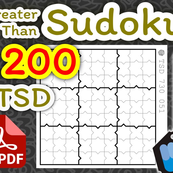 Greater Than [ET006] + Standard Classic Sudoku 200 Tables with "Solutions"