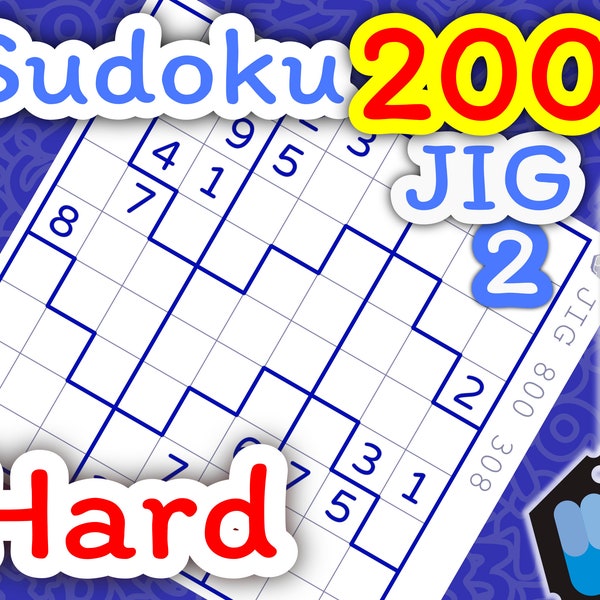 Hard [EW004] Jigsaw2 Sudoku 200 Tables with "Guide" and "Solutions"