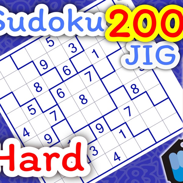 Hard [EW002] Jigsaw Sudoku 200 Tables with "Guide" and "Solutions"