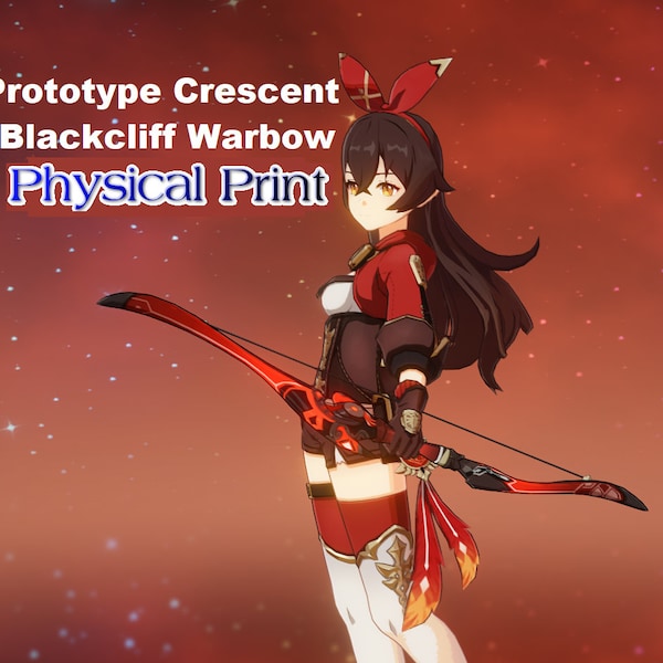 Genshin Impact Blackcliff Warbow Prototype Crescent 3D PRINT - Cosplay, Prop, Décoration pour Ambre, Yoimiya, Archers