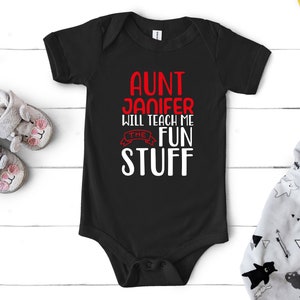 Personalized Baby bodysuit, Baby & Aunt bodySuit,
