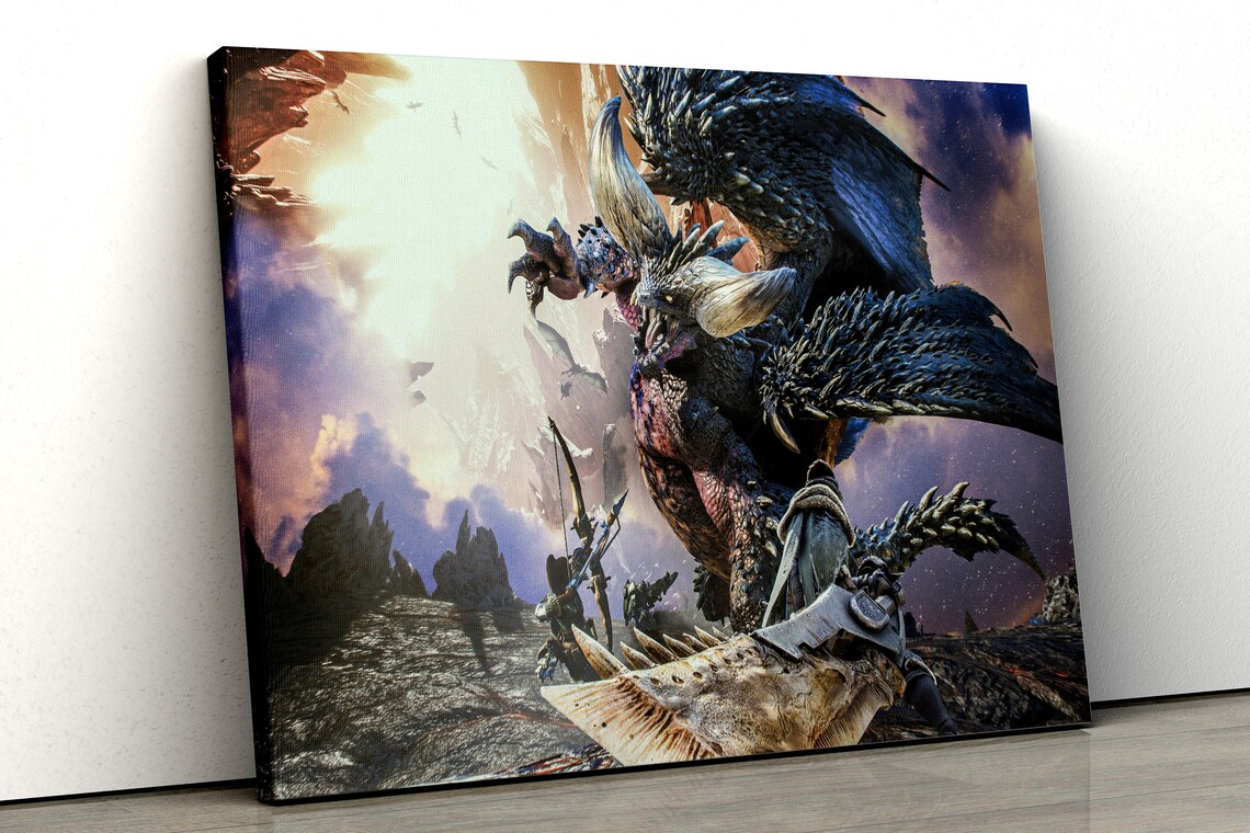 Monster Hunter World Canvas Posters Wall Decor Home Decor Etsy