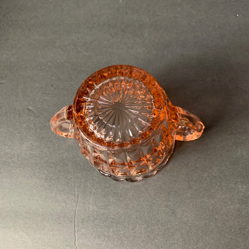 Pink Depression Glass Sugar and Creamer Set Etsy