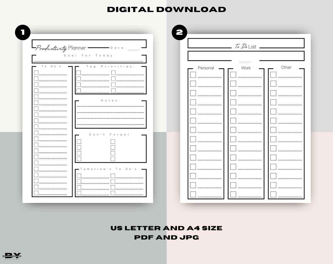 Printable Daily Productivity Planner With Task List | Etsy