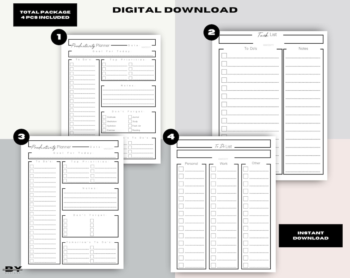 Printable Daily Productivity Planner With Task List | Etsy
