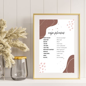 Pidgin Phrases, Common phrases, How you dey, Unique African Wall Art, Nigerian Wall Art, Digital Download, Nigerian Pidgin