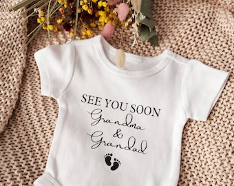 Grandparent Pregnancy Announcement Onesie | You're going to be Grandparents | See you soon Nan & Pop