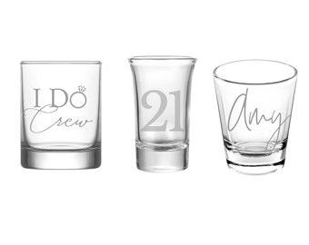 Custom Etched Shot Glasses | Multiple Shape Options