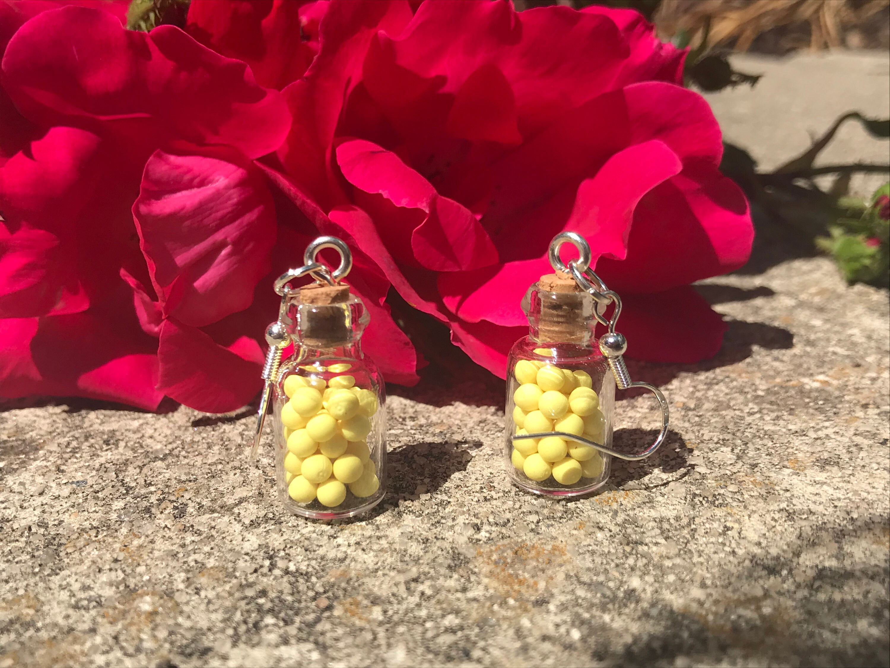 Yellow jar dangle earrings Etsy.de