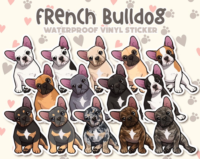 Custom Dog French Bulldog Decal Sticker - Frenchie - Personalized Name ...
