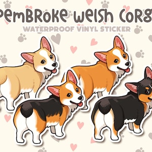 Dog Sticker | Corgi Sticker | Waterproof, Vinyl, Pet Lover Dog Breed Gift