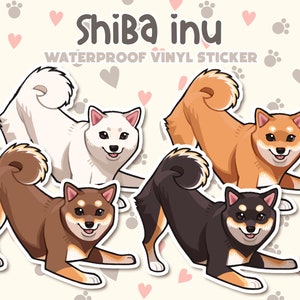 Dog Sticker | Shiba Inu Sticker | Waterproof, Vinyl, Pet Lover Dog Breed Gift