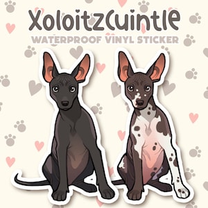 Dog Sticker | Xoloitzcuintle Mexican Hairless Sticker | Waterproof, Vinyl, Pet Lover Dog Breed Gift