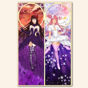 Devil Homura and Goddess Madoka Art Nouveau 11 x 17 Art Print