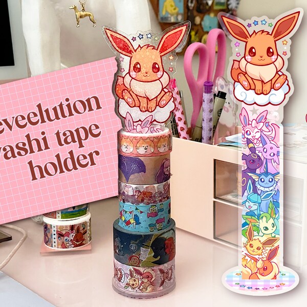 Pokemon Eeveelution Washi Tape Stand | Cute Washi Tape Organizer