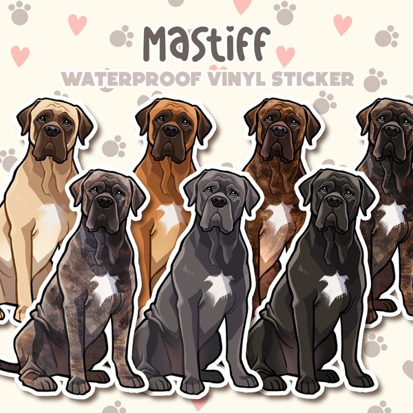 Dog Sticker | Mastiff Cane Corso Sticker | Waterproof, Vinyl, Pet Lover Dog Breed Gift