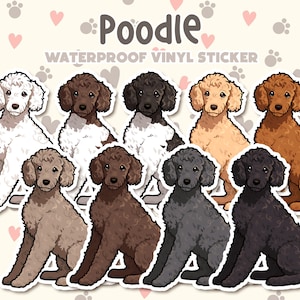 Dog Sticker | Poodle Sticker | Waterproof, Vinyl, Pet Lover Dog Breed Gift