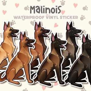 Dog Sticker | Belgian Malinois Sticker | Waterproof, Vinyl, Pet Lover Dog Breed Gift