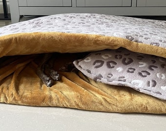 Hondenbed Steen Luipaard knuffeldoek Hondenbed - Wasbare hondenmandhoezen Angst, vermindert stress, bevordert het comfort