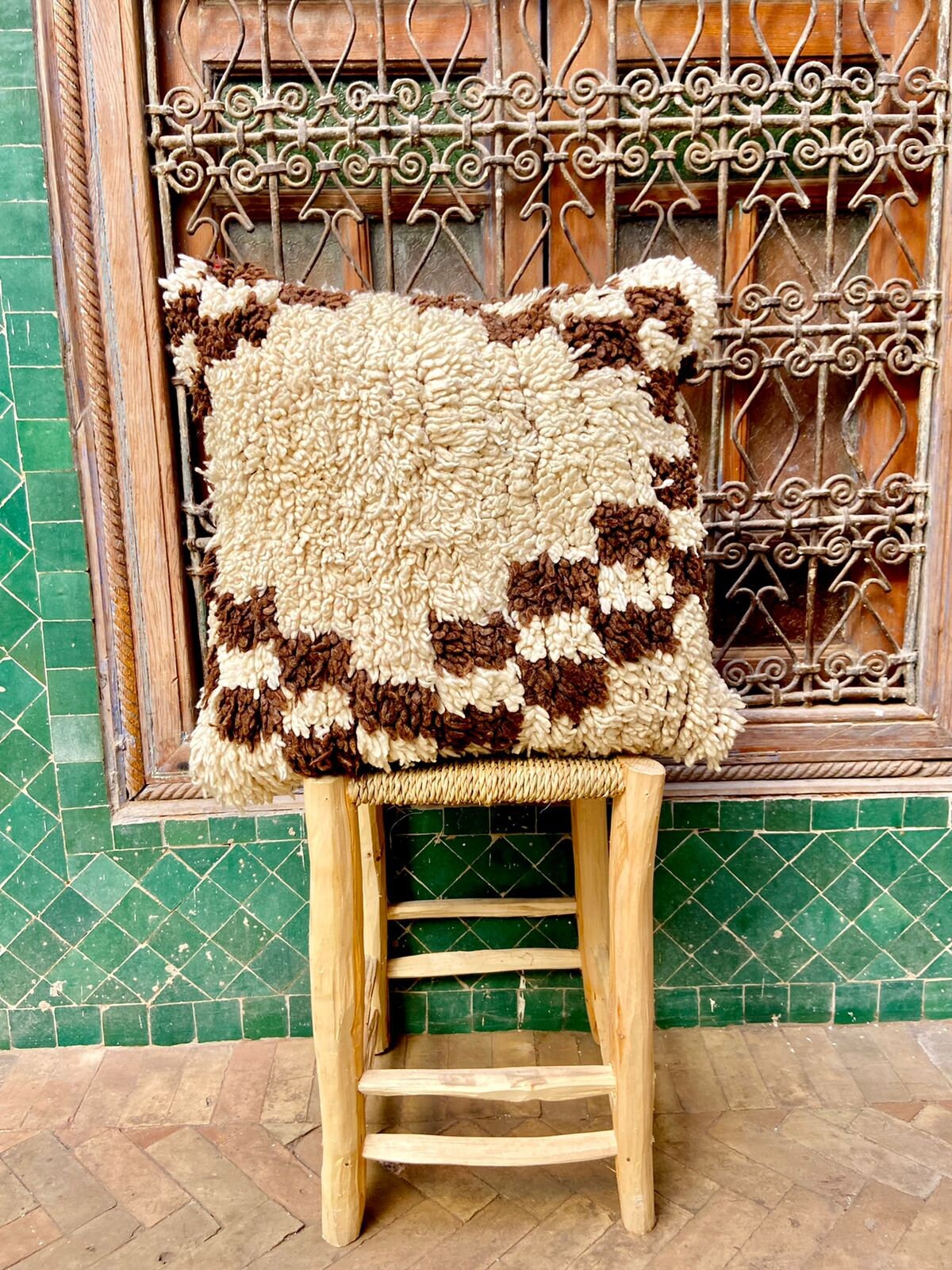 Vintage Pillow Cover, Moroccan Cushion, Wool Decorative Kilim Handwoven Case By Berber Women. Free S