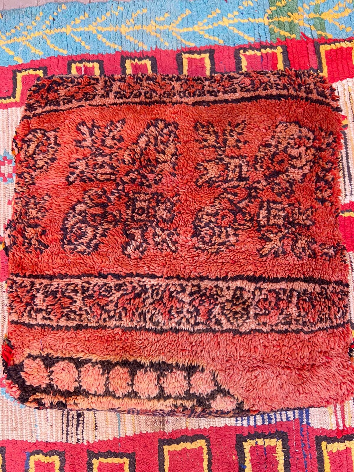 Moroccan Pouf, Floor Pillow, Kilim Pillow Cover, Handmade Berber Cushion, Outdoor Gift Decorative 60