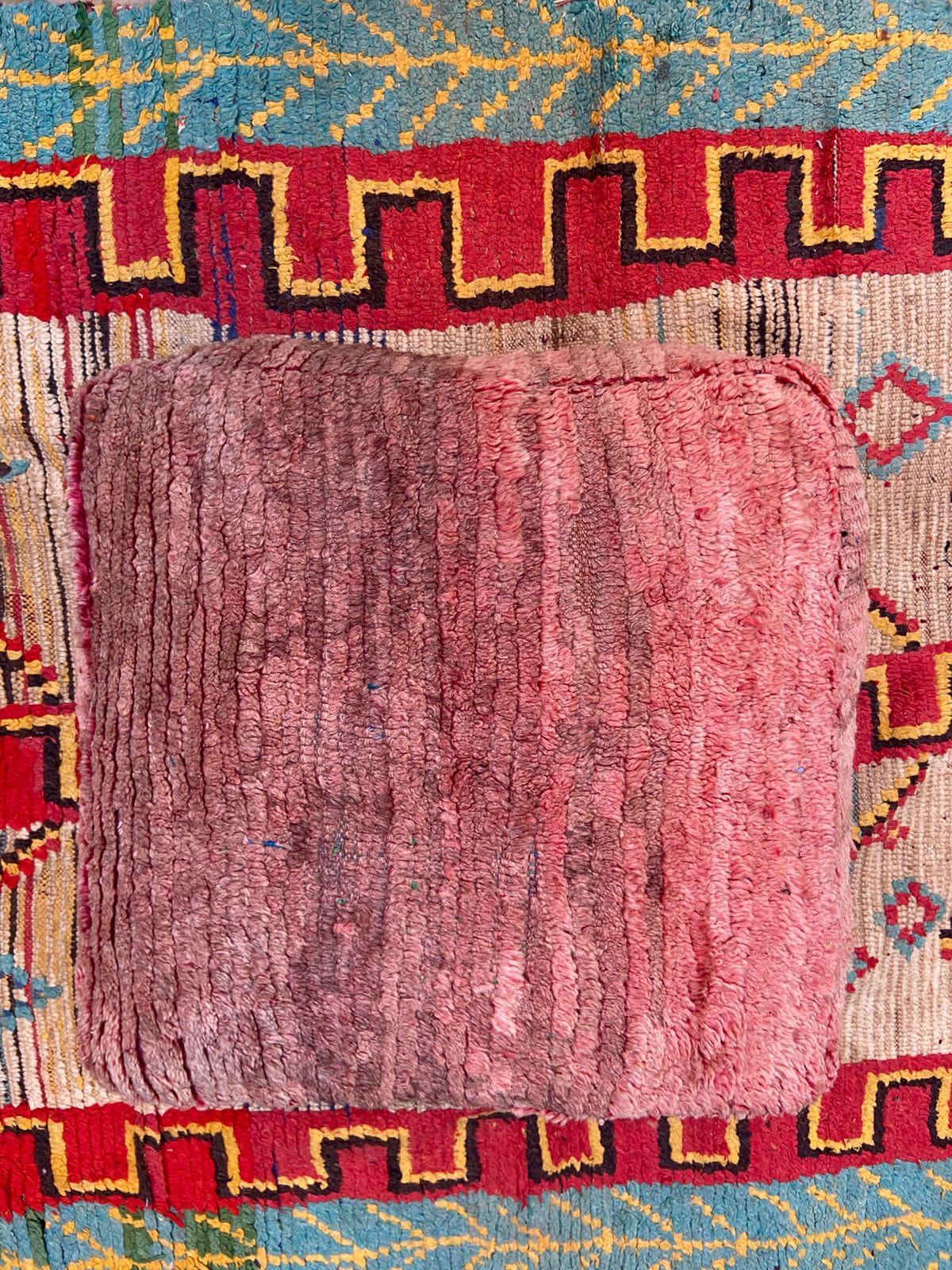 Moroccan Pouf, Floor Pillow, Kilim Pillow Cover, Handmade Berber Cushion, Outdoor Gift Decorative 60