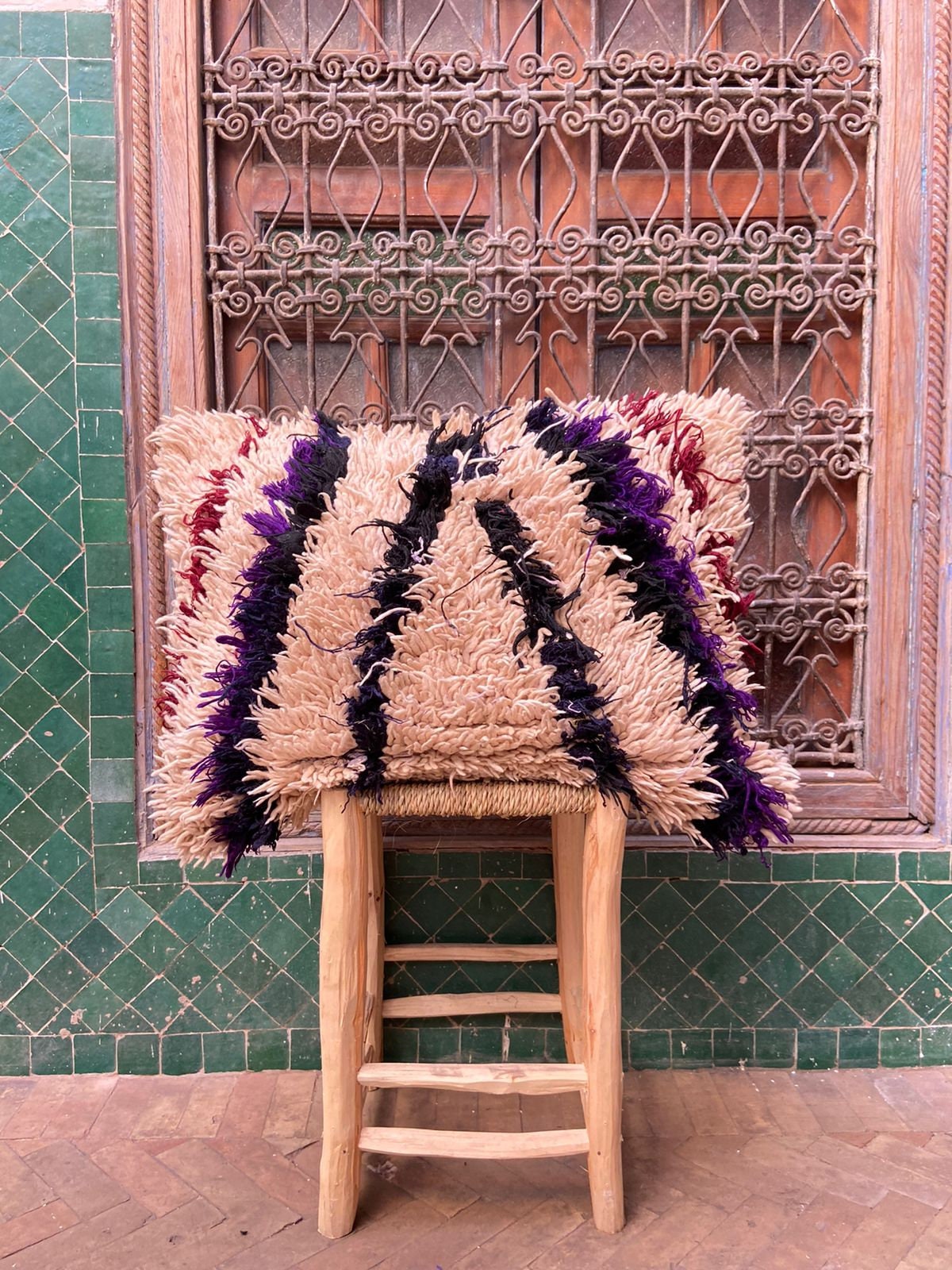 Vintage Pillow Cover, Moroccan Cushion, Wool Decorative Kilim Handwoven Case By Berber Women. Free S