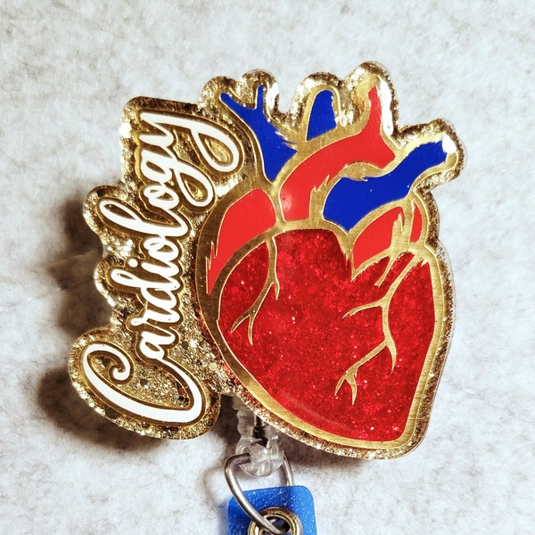 Cardiology badge reel | Heart Badge reel | Cardiologist badge reel  | Nurse badge reel or pin | Heart , blood vessel, Cardiology