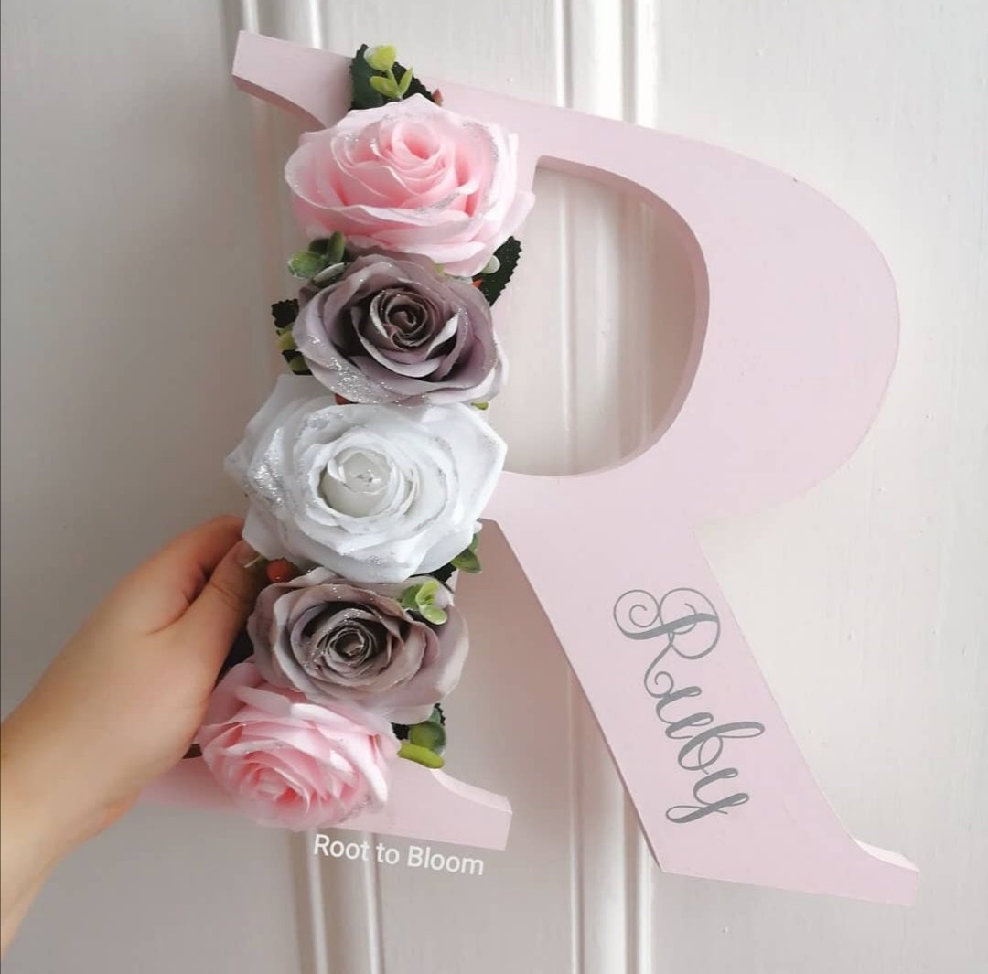Silk Flower Letter 30cm Etsy